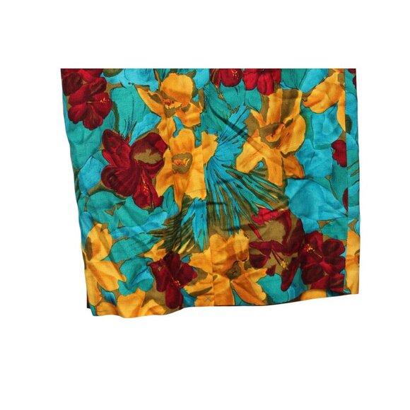 Vintage 80s Gillian Sheath Dress Size 8 Multicolor Floral 100% Silk Tropical - Picture 12 of 12